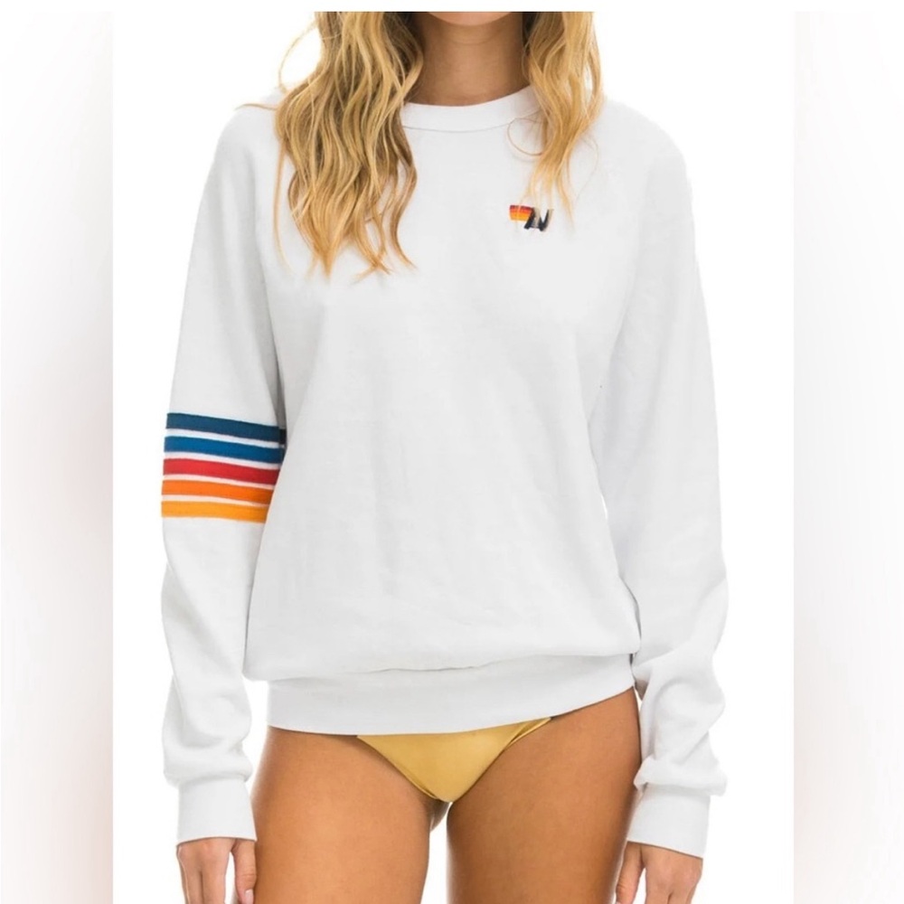 Aviator Nation Rugby Stitch Crew Sweatshirt